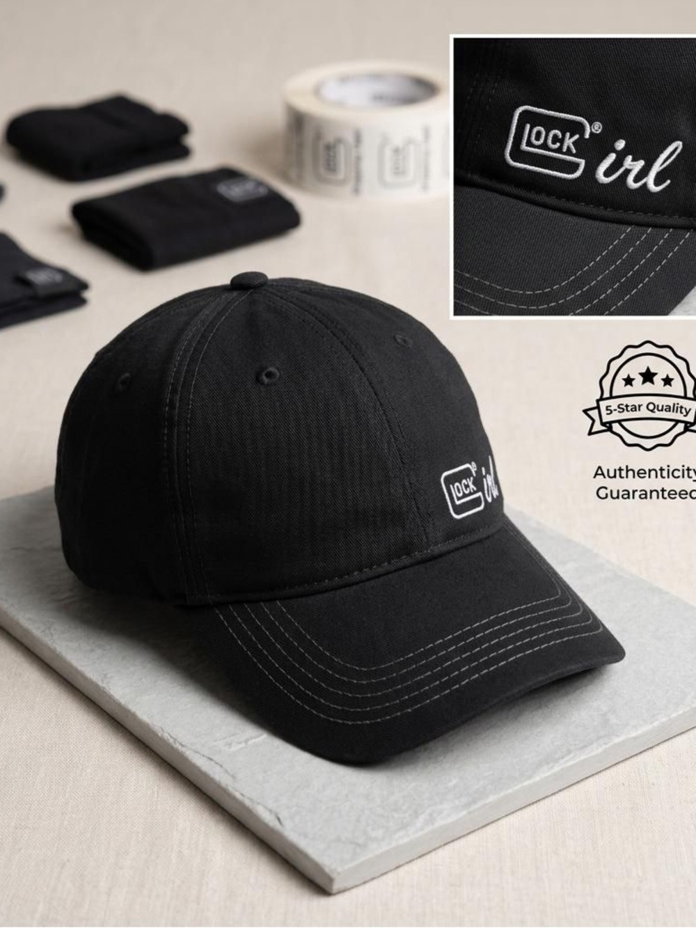 Official Glock Perfection Promo Hat - Black 100% Cotton Embroidered Cap